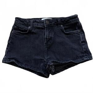 Reformation Annie Stretch Low Rise Jean Shorts Denim Black Women's Size 25
